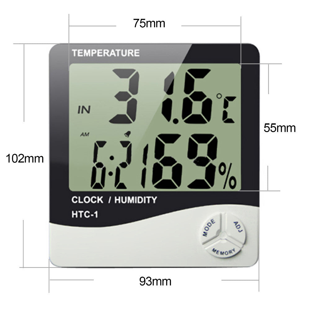 Digital Indoor Thermometer and Hygrometer with Desk Clock